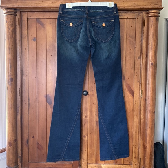 Sneak Peek low rise, wide legs Jean dark color - Picture 3 of 14